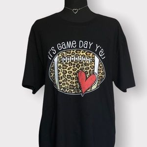 Leopard print Football Tee Shirt